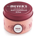 MRS. MEYERS CLEAN DAY Soy Tin Candle, 12 Hour Burn Time, Made with Soy Wax and Essential Oils, Rose, 2.9 oz