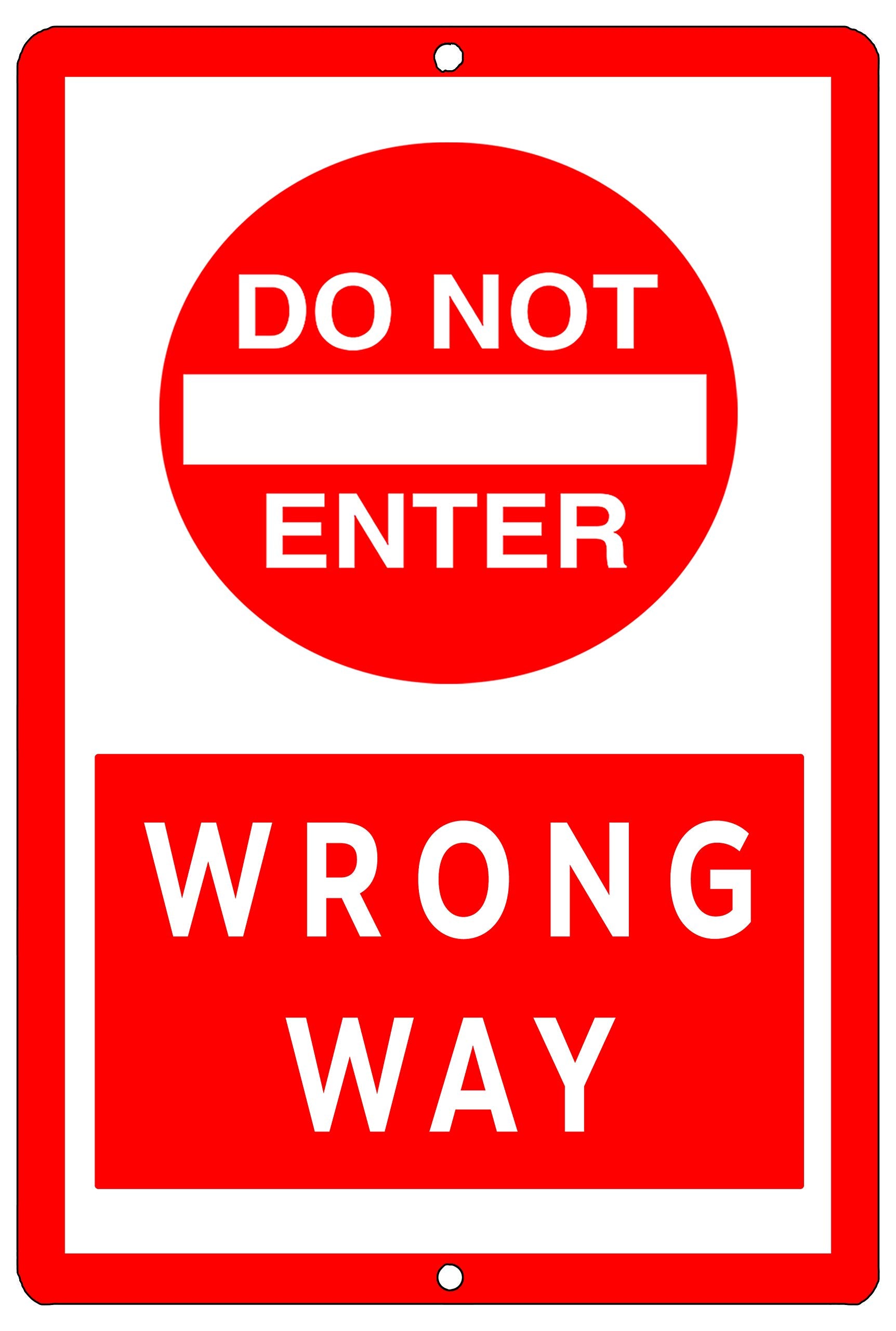 Rogue River Tactical Warning Do Not Enter Wrong Way Metal Tin Sign Business Retail Store Home Large Gate Driveway