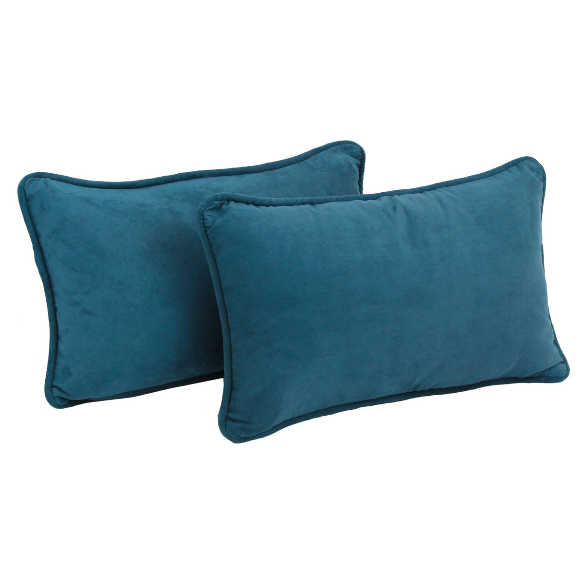 Blazing Needles Corded Microsuede Throw Pillow, 18&quot;, Teal 2 Count