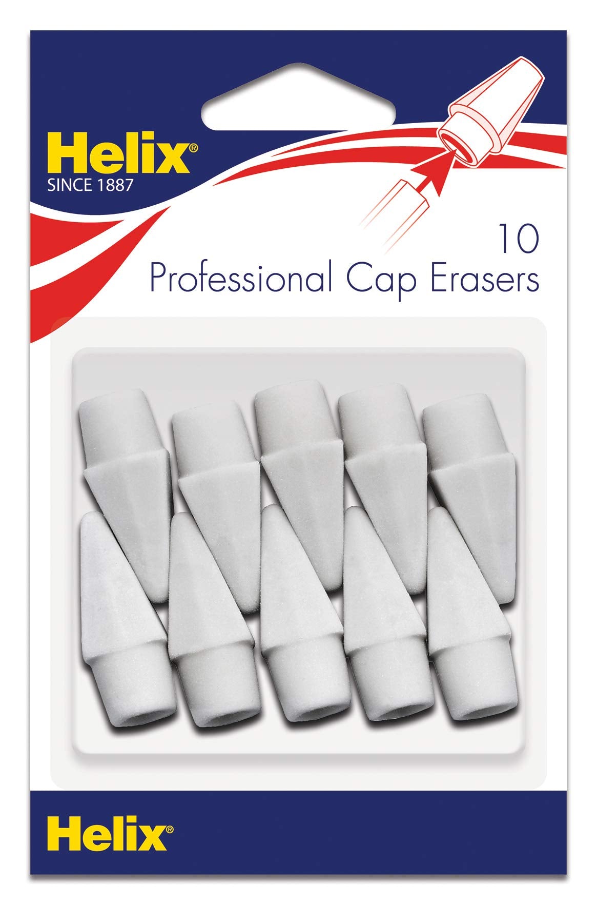 Maped Helix Usa Helix Professional Pencil Cap Latex Free Oversized Erasers 10Ct (37360), White