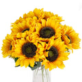 CEWOR 10pcs Sunflowers Artificial Flowers with Long Stem Fake Sunflowers Bulk Fall Decoration for Wedding Home Birthday Party Ou