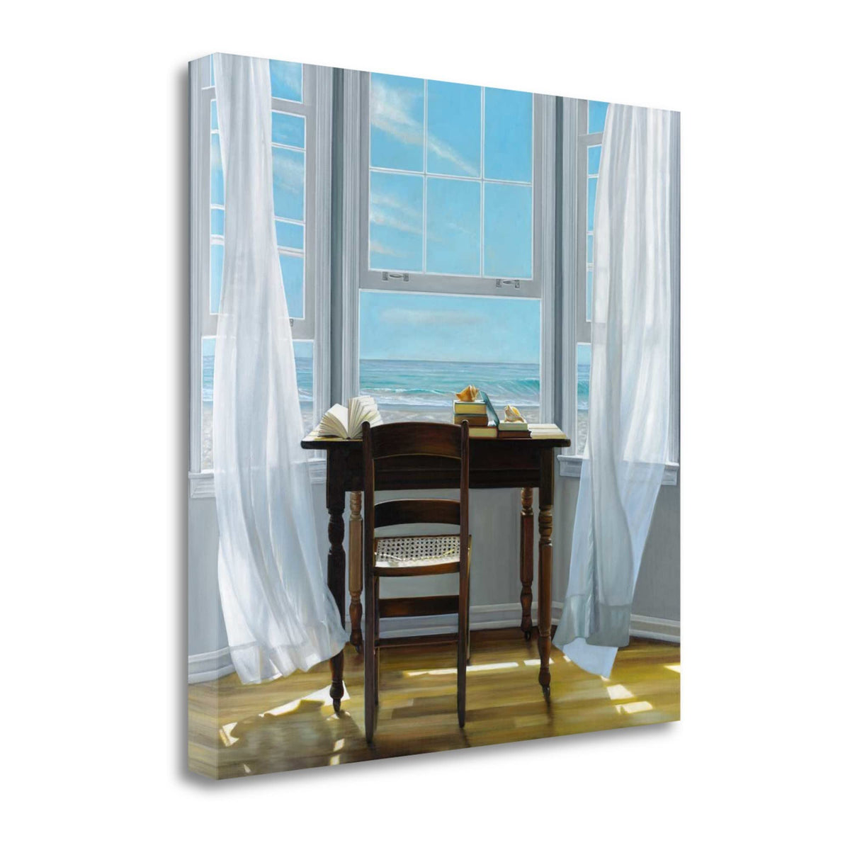 25' Desk with Ocean View 2 Giclee Wrap Canvas Wall Art