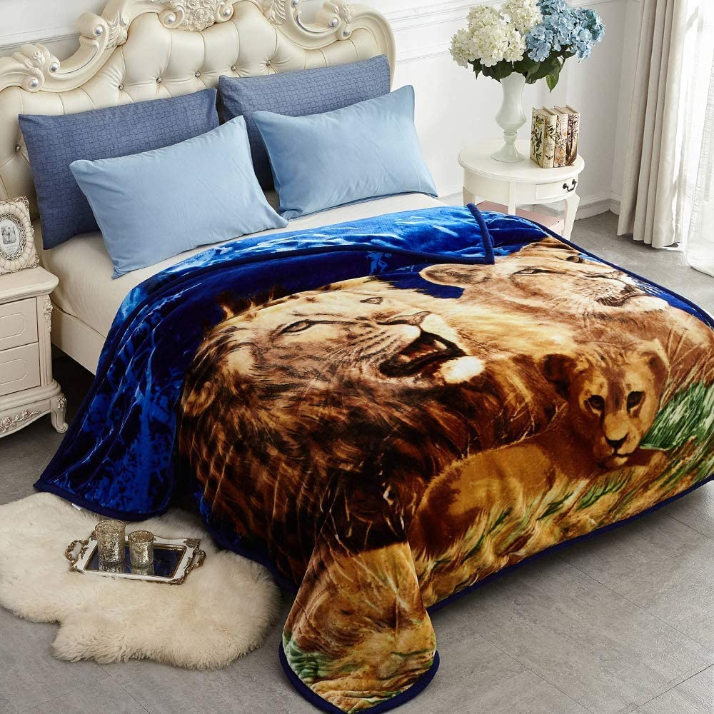 Jyk Heavy Korean Faux Mink Fleece Blanket, 5 Lb - 2 Ply Reversible 520Gsm Silky Soft Plush Warm Blanket For Autumn Winter (Queen