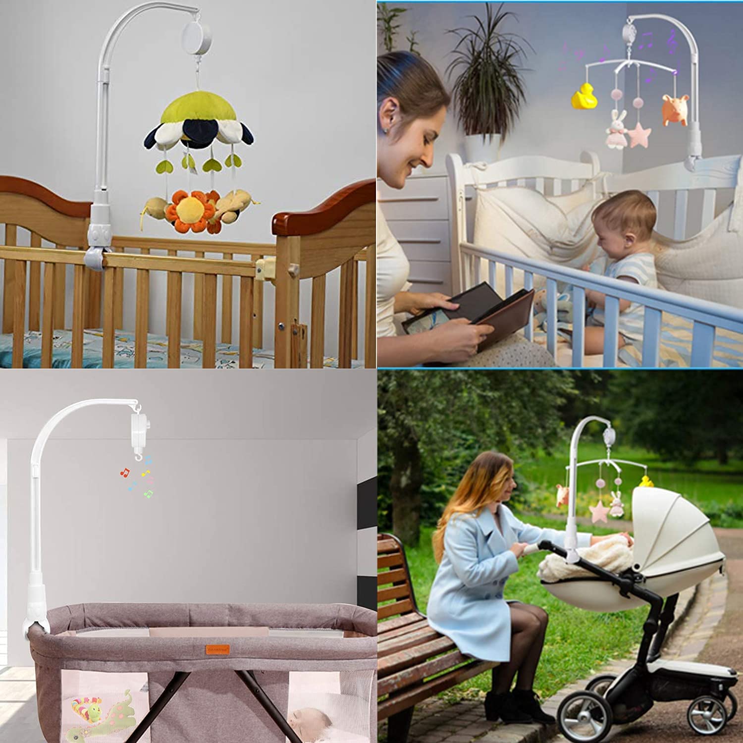 Dwwffer 23 Inch Baby Crib Mobile Bed Bell Holder Arm Bracket,The Claw Part Can Be Adjusted Width,Diy Toy Decoration,Crib Mobile