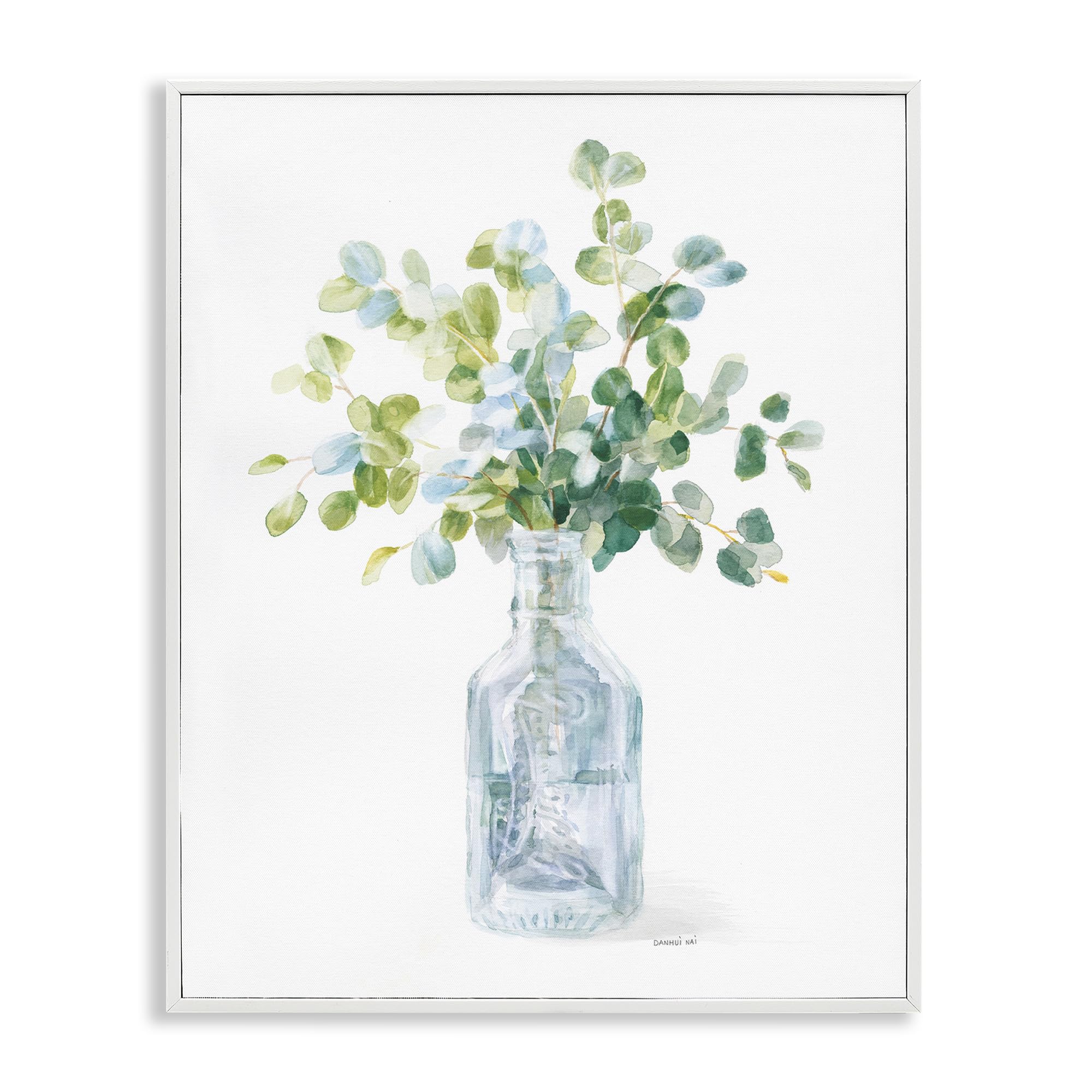 Stupell Industries Blue Flower Jar Still Life Green Painting, 16x20