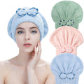 Extrapins 3Pack Microfiber Hair Drying Cap, Quick Dry Fast Drying Hair Caps