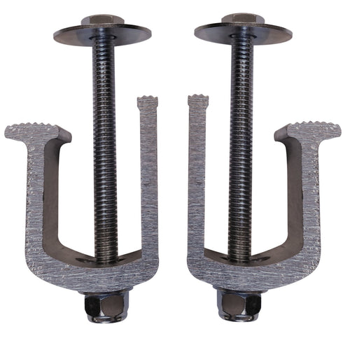 (2 Pack) Easy Mount - Truck Tool Box Clamps - Aluminum Tie Downs