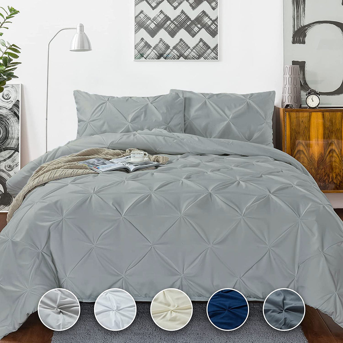 Crown Collection Luxuriate Hotel 1000-Tc Hypoallergenic Ultra Soft 100% Egyptian Cotton 98X108 Inch Super King Size Silver Solid