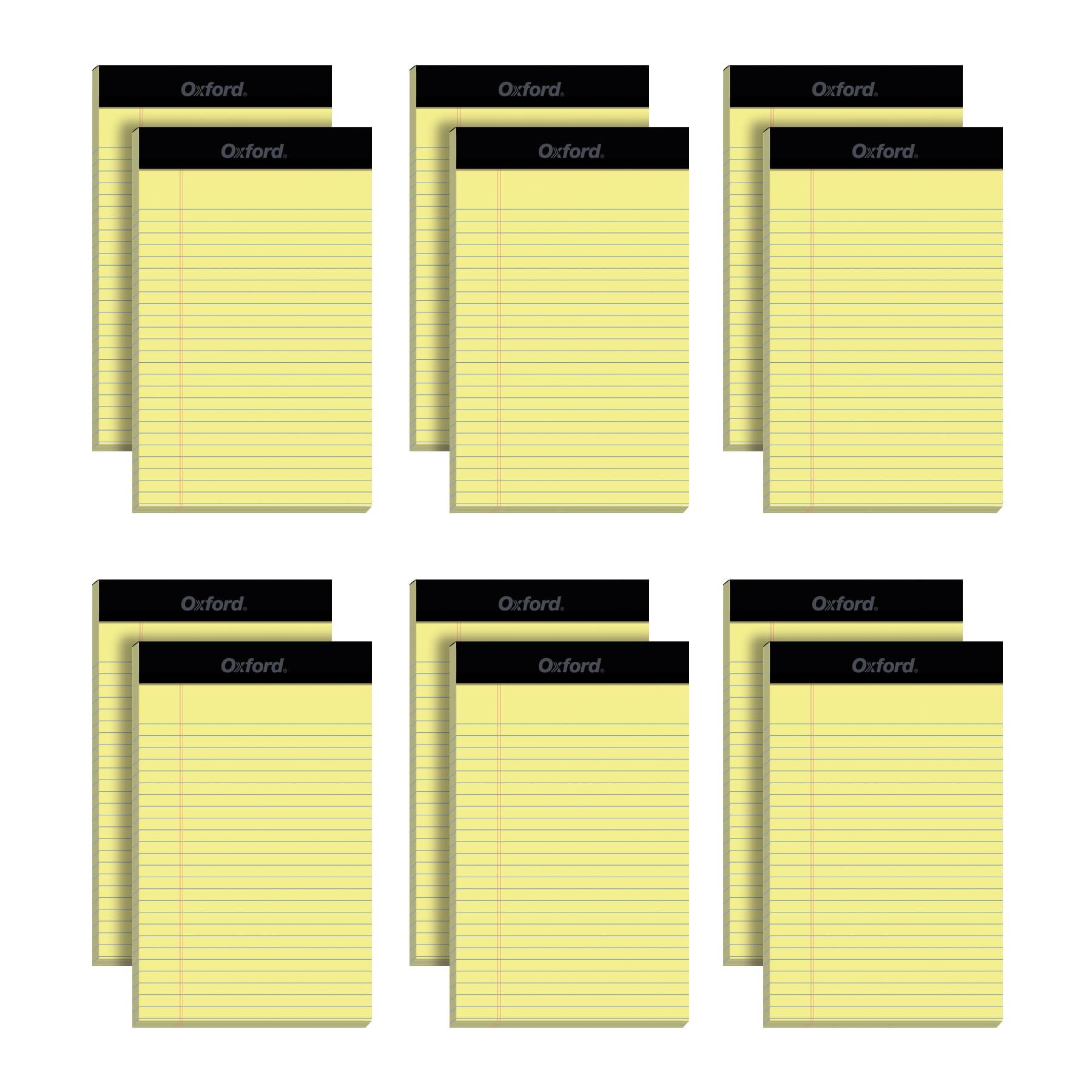 Oxford 5 X 8 Legal Pads, 12 Pack, Narrow Ruled, Yellow Paper, 50 Sheets Per Writing Pad, Made In The Usa (74017)