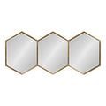 Kate and Laurel Royce Modern Glam Hexagon Trio Accent Wall Mirror, 30x14 Gold