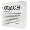HDKY Wood Box Sign, Coach Definition, 5 x 5 inches, Rustic Decorative Signage for Wall and Desktop, Ideal Gift for Any Occasion