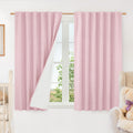 LAMIT Full Blackout Window Curtains for Baby Girl Bedroom, 54 Inches Thermal Farmhouse Curtains Back Tab and Rod Pocket Privacy 