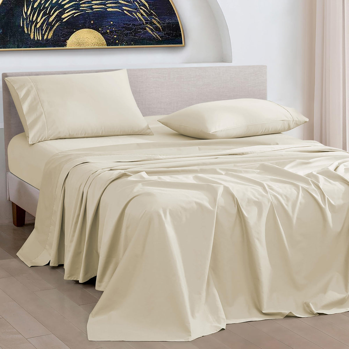 URBANHUT 1000 Thread Count Egyptian Cotton Twin Sheets, Long Staple Soft & Breathable, 3 Pc Bed Sheet Sets, Luxury Hotel Sateen 
