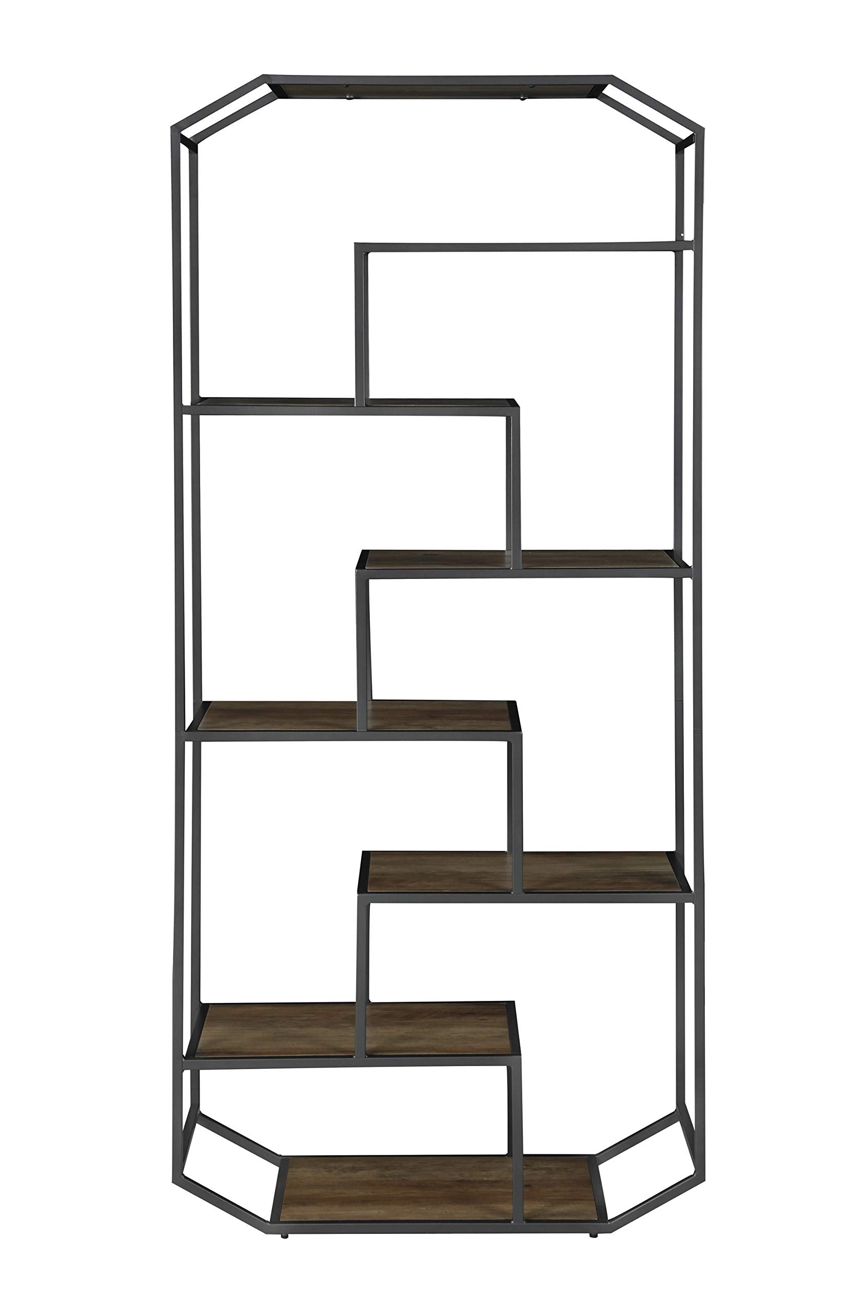 Coaster Furniture Bookcase Rustic Brown and Dark Grey 805662
