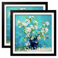 NIHO-JIUMA Wood Frames (2Pk, Black) - For 12x12/30x30cm Diamond & Oil Art. Solid Wood, Plexiglass Front