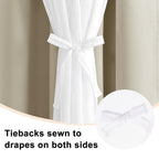 Hiasan Blackout Curtains With Sheer Overlay 84 Inches Long, Thermal Insulated Mix & Match Double Layer Window Curtains For Bedro