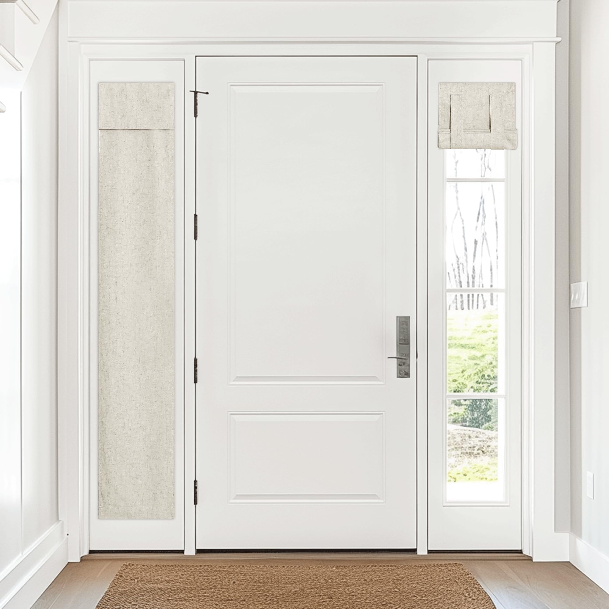 NICETOWN Classroom Door Curtains, 100% Blackout Linen Small Curtains for Classrooms, Study Rooms, Office Spaces, Thermal Insulat