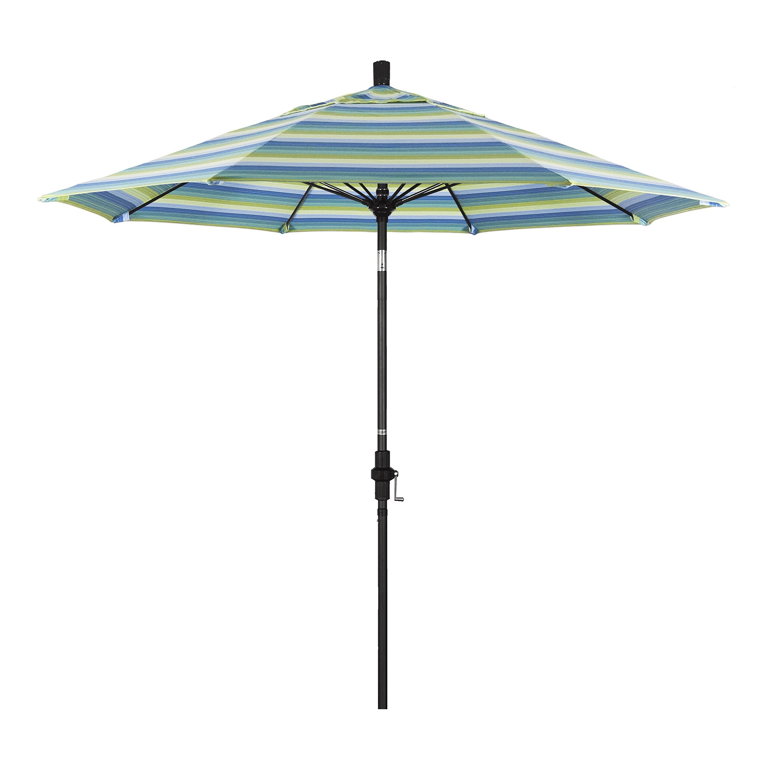 California Umbrella Gscuf908705-5608 9' Round Aluminum Pole Fiberglass Rib Market Patio Umbrella, 9-Foot, Seville Seaside