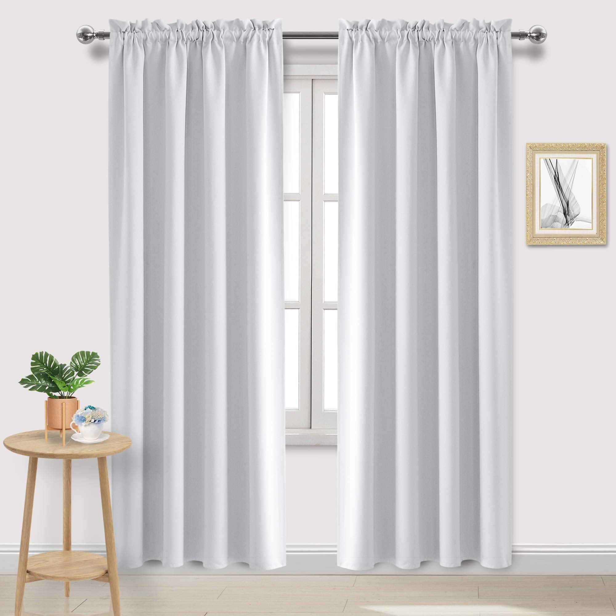 Dwcn Blackout Curtains For Bedroom - Rod Pocket Thermal Insulated Noise Reducing Noise Reducing Drapes For Living Room, W 52 X L