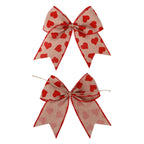 Meseey 12 Pcs 6 Inch Red Heart Printed Burlap Bows Decoration Bow For Valentine'S Day Gift Wrapping Party Holiday Basket Ornamen