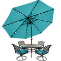 Mastercanopy Patio Umbrella With 32 Solar Led Lights -8 Ribs (9Ft,Turquoise)
