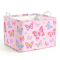omedecal Kids Basket with Handles, Storage Toy Box for Girls, Butterfly