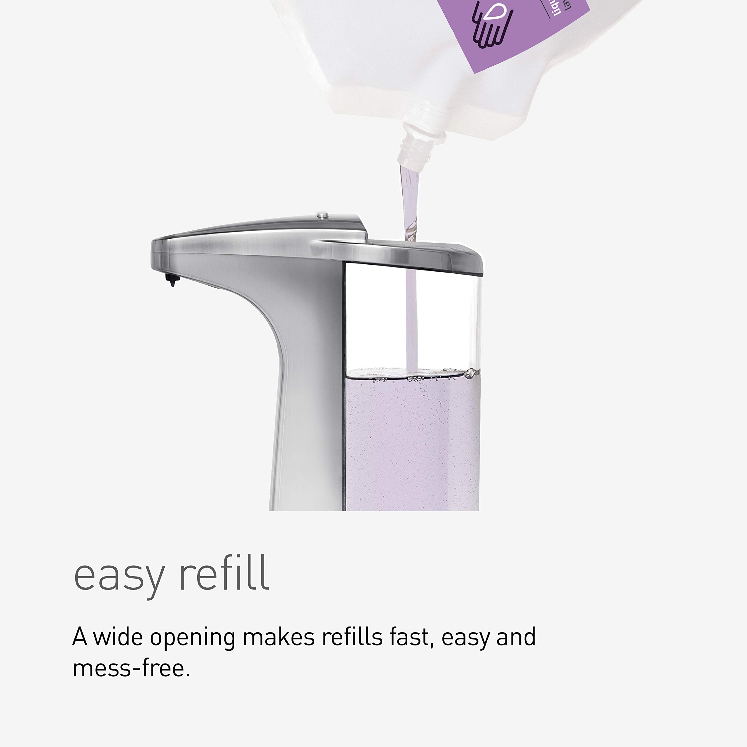 Simplehuman 8 Oz. Touch-Free Sensor Liquid Soap Pump Dispenser With Soap Sample, Brushed Nickel