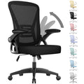 Naspaluro Ergonomic Office Chair, Mid Back Desk Chair With Adjustable Height, Swivel Chair With Flip-Up Arms And Lumbar Support,