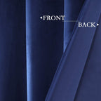 Spxtex Navy Blue Velvet Blackout Curtains 108 Inches Long Light Blocking Grommet Velvet Window Curtain Panels Set Of 2 Heat Insu