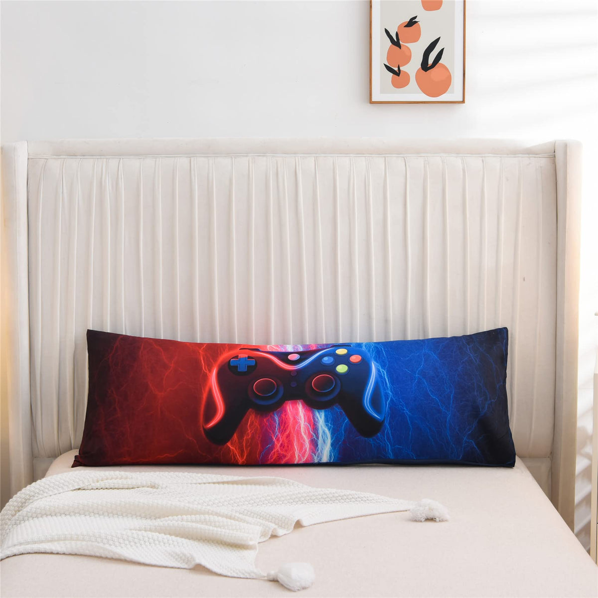 Meeting Story Game Gaming Body Pillow Cover Gamer Bedding Pillowcase With Envelope Closure For Boys Kids Adults (Red-Blue)