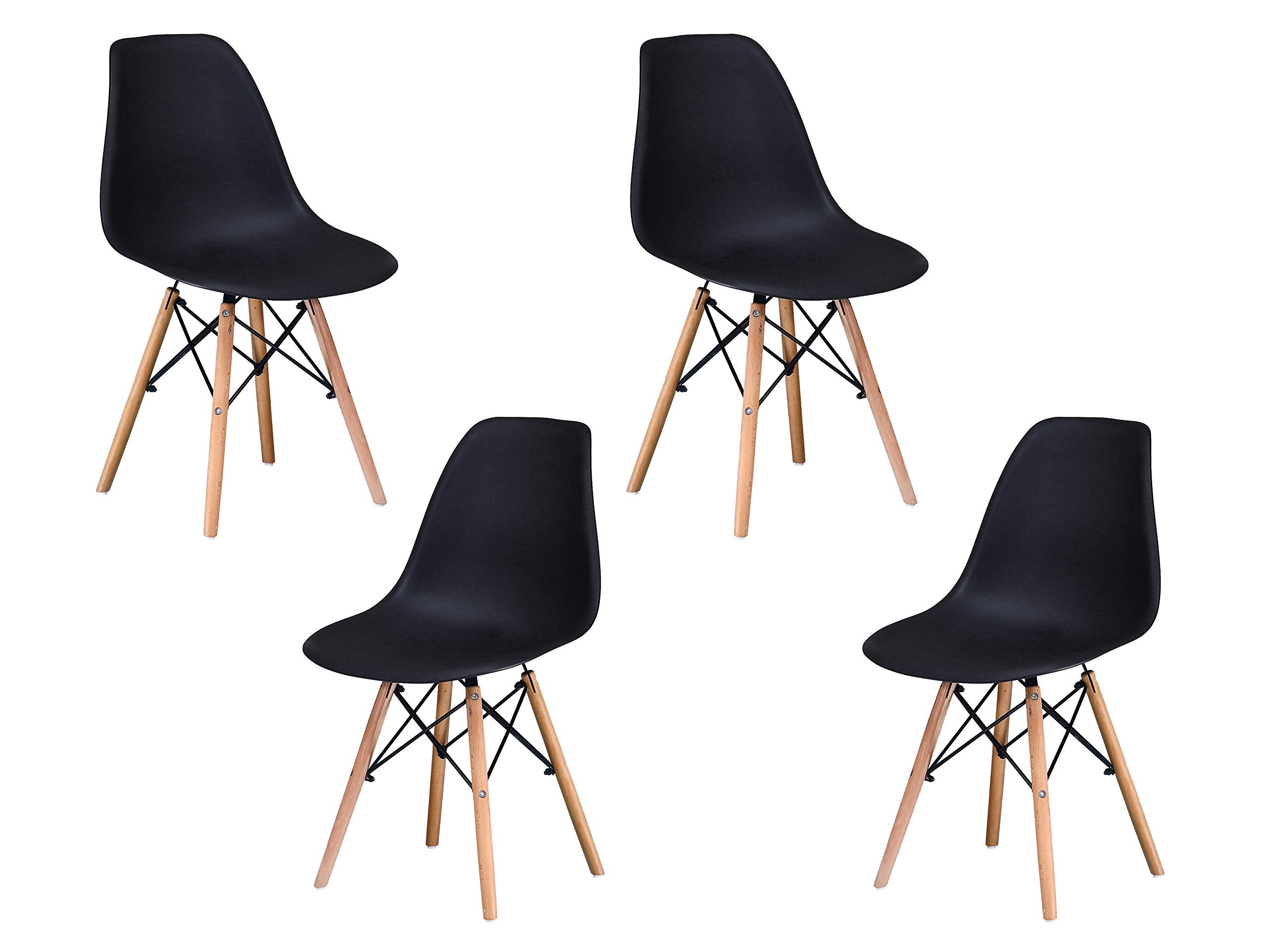 Best Master Furniture Gwenyth Mid-Century Urban Dining Chairs Set Of 4, Black