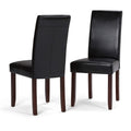 SIMPLIHOME Acadian Dining Chairs - Upholstered Solid Hardwood and Vegan Leather Parsons Chair Set in Midnight Black, Transitiona