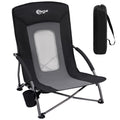 PORTAL Beach Chairs for Adults High Back Low Folding Camping Chair Portable Lightweight with Cup Holder for Travel, Concert, Law