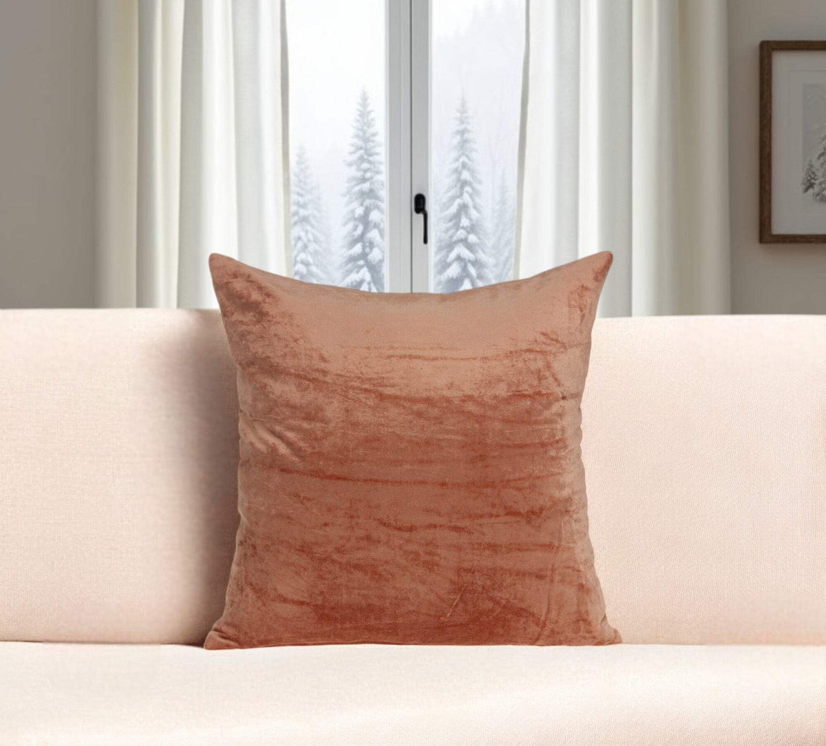 HomeRoots Parkland Collection Sunstone Orange Solid Throw Pillow