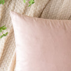 Emema Pack Of 2 Velvet Pillow Covers Decorative Square Pillowcase Soft Solid Cushion Case For Sofa Bedroom Car 16X16 Inch Pink
