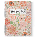 Softcover You Got This 8.5' X 11' Motivational Spiral Notebook/Journal, 120 Wide Ruled Pages, Durable Gloss Laminated Cover, W