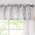 Fmfunctex Valance Curtains For Kitchen Window Living Room 15' White Blossom Print Short Valance For Bathroom Floral Window Trea