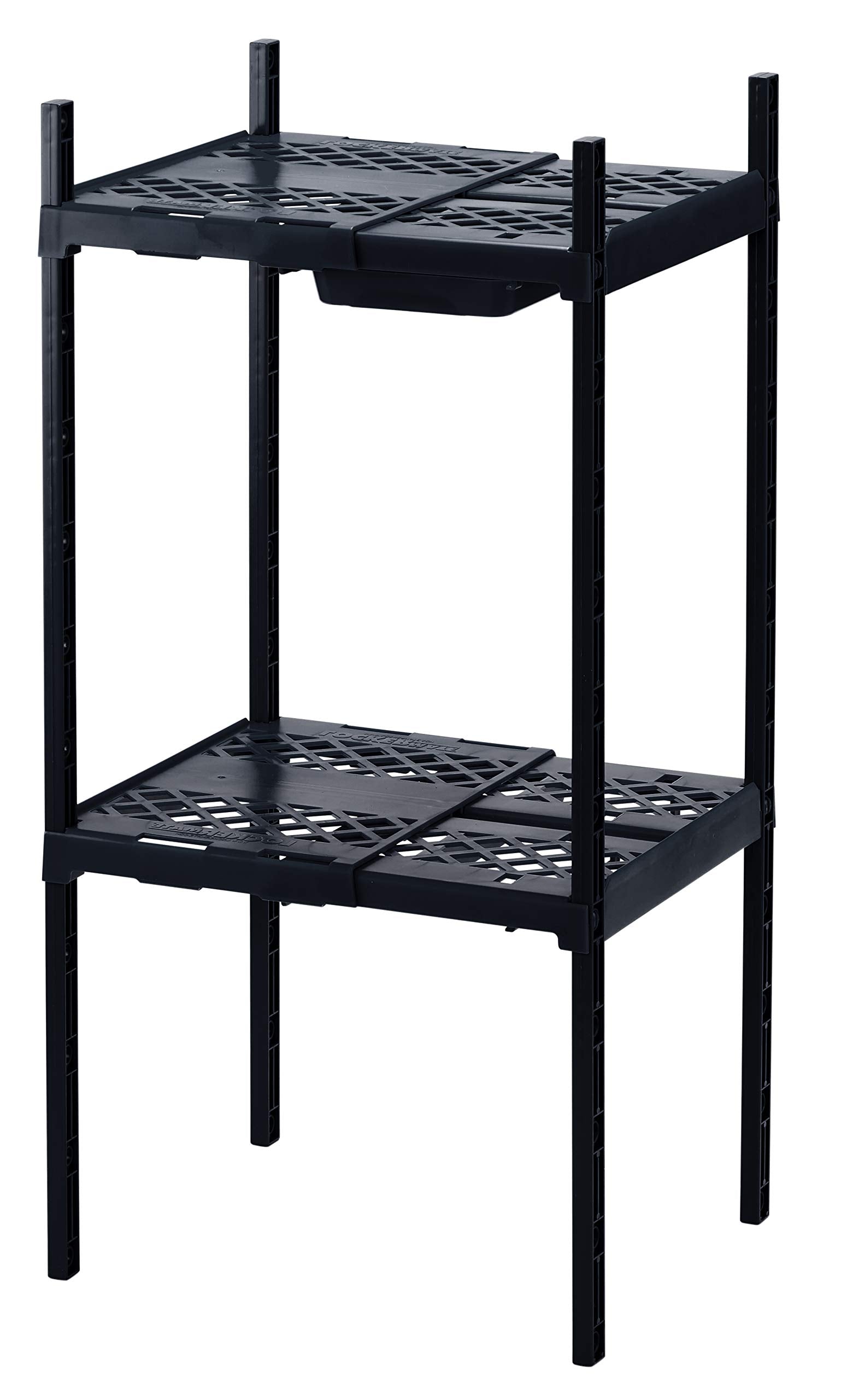 Lockermate Double Locker Shelf, Adjustable Width And Height To Fit Most School Lockers, Black