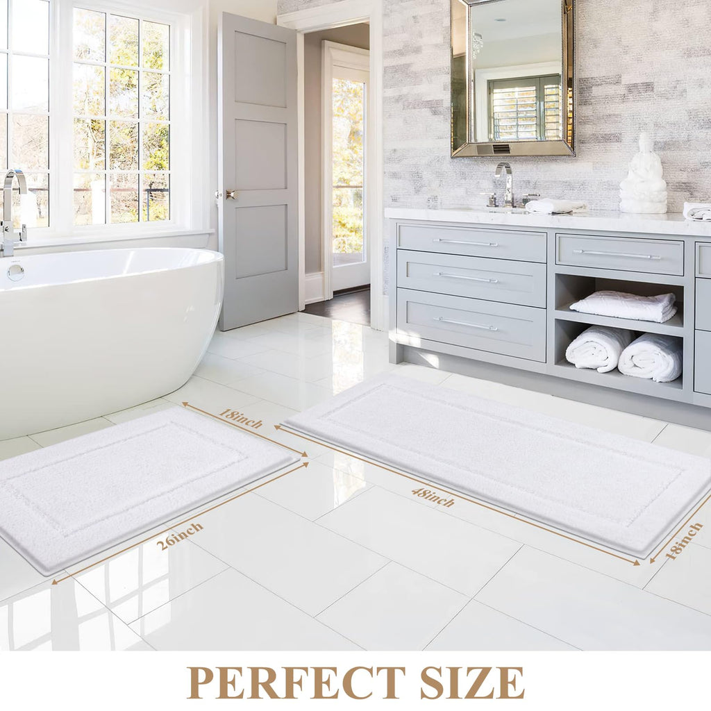 Pauwer Bathroom Rugs Sets 2 Piece, Non Slip Bath Mats For Bathroom, Absorbent Bath Rugs Floor Mat, Machine Washable Shower Rugs