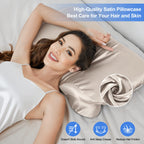 Satin Pillowcase For Zelimun Cervical Pillow, Ergonomic Pillow Case, Smooth & Soft Pillowcase For Sleeping Pillow, Champagne Pil