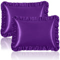 Homiest Ruffle Satin Pillowcase for Hair and Skin, Queen Size Satin Pillow Covers Silky Pillow Cases Set of 2, Satin Ruffled Pil