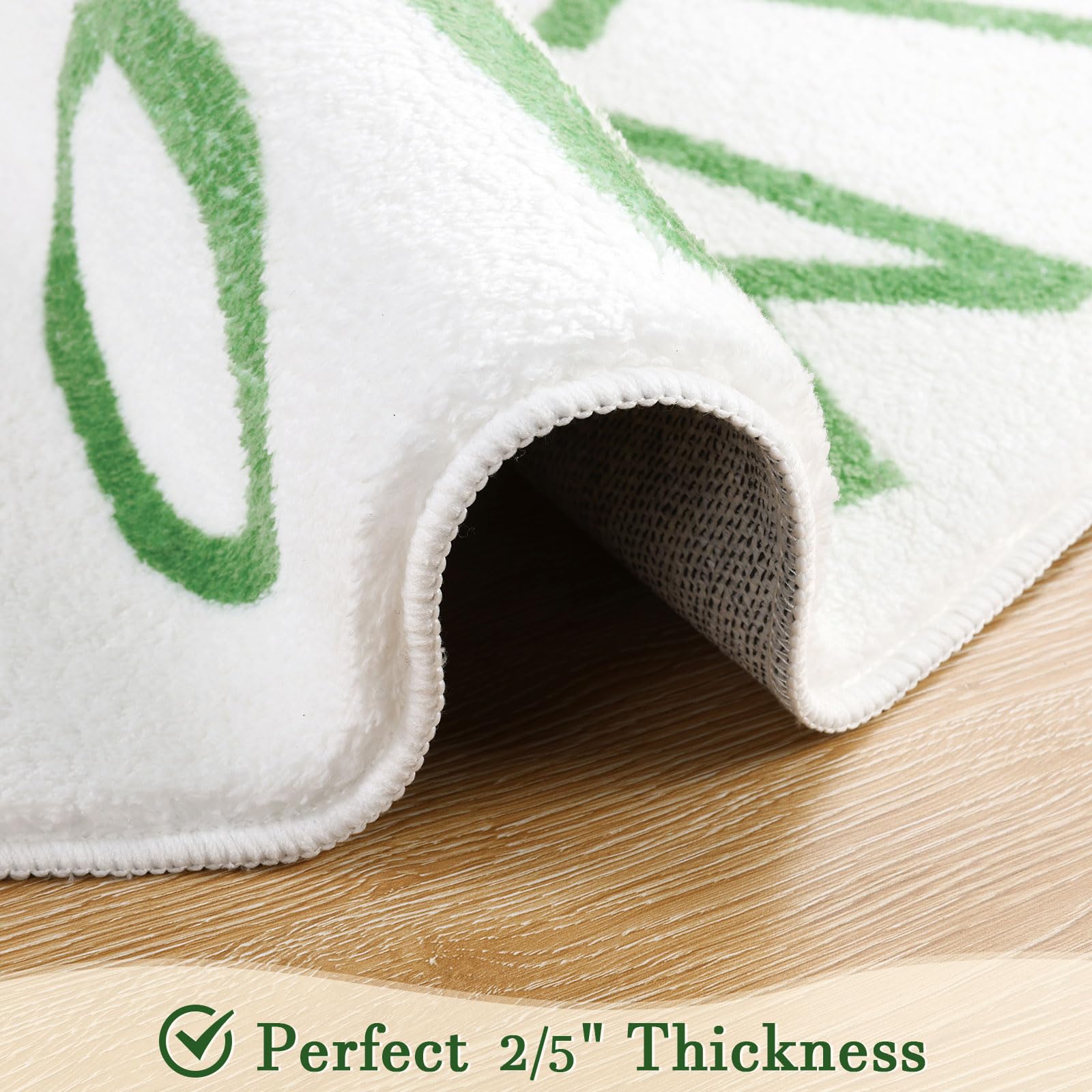 Topotdor Round Kids Play Rug Alphabet Nursery Area Rug Extra Large Soft Crawling Play Mat For Children Toddlers Bedroom (47 Inch, Green/White)