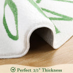 Topotdor Round Kids Play Rug Alphabet Nursery Area Rug Extra Large Soft Crawling Play Mat For Children Toddlers Bedroom (47 Inch, Green/White)