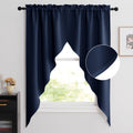 NICETOWN Blackout Kitchen Window Curtains - Thick Tailored Scalloped Valance/Swags Window Decorations Curtains for Living Room/B