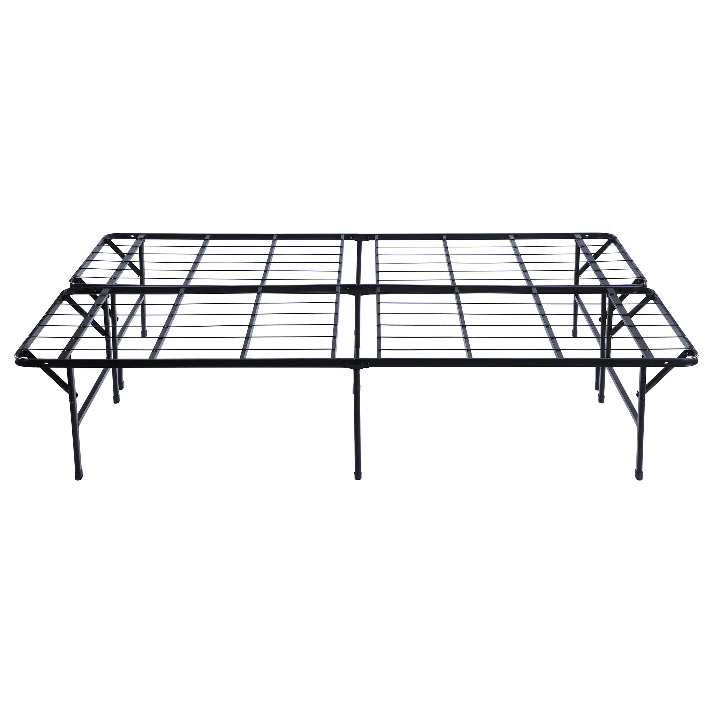 Coaster Home Furnishings Mabel 14 Inch High California King Size Heavy Duty Sturdy Steel Foldable Metal Bed Frame Mattress Support Black 305957KW