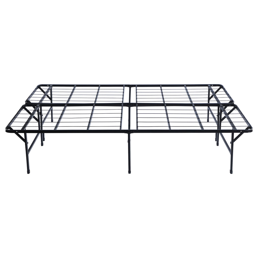 Coaster Home Furnishings Mabel 14 Inch High Eastern King Size Heavy Duty Sturdy Steel Foldable Metal Bed Frame Mattress Support Black 305957KE