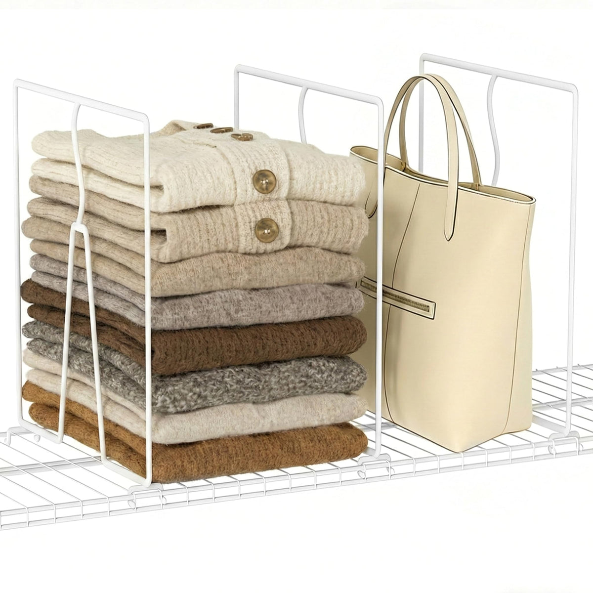 SortNStore Wire Shelf Dividers for Closet: Tall 16in x Deep 12in, 6 Pack