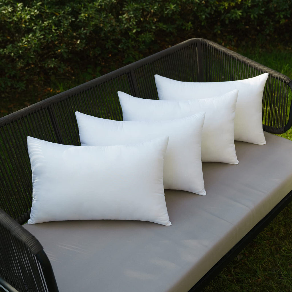 Miulee Pack Of 4 12X24 Outdoor Pillow Inserts, Water-Resistant Throw Pillow Inserts Decorative Premium Rectangle Pillow Stuffer Sham For Porch Swing Couch Sofa Cushion Patio Furniture