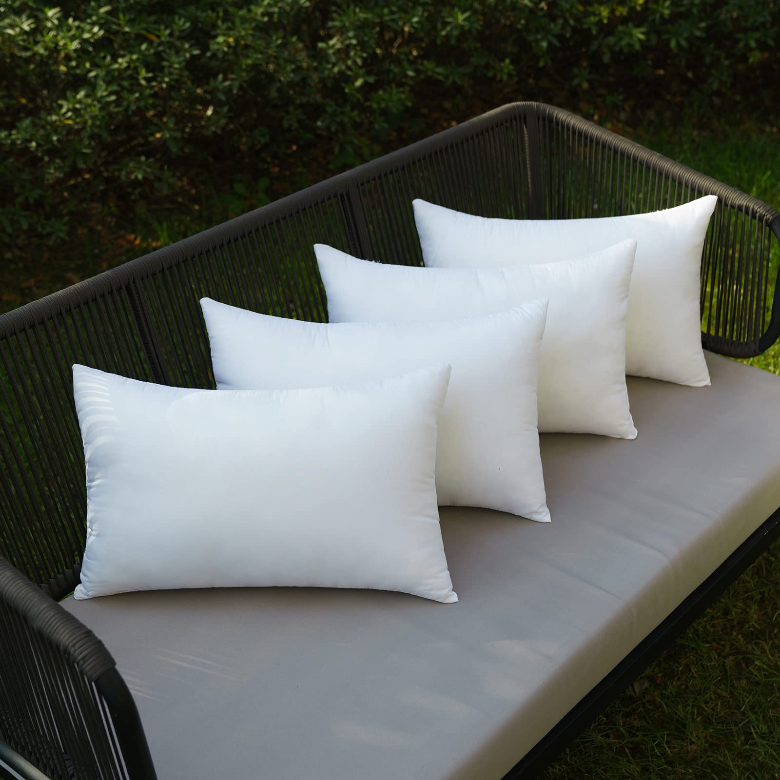 Miulee Pack Of 4 12X24 Outdoor Pillow Inserts, Water-Resistant Throw Pillow Inserts Decorative Premium Rectangle Pillow Stuffer Sham For Porch Swing Couch Sofa Cushion Patio Furniture