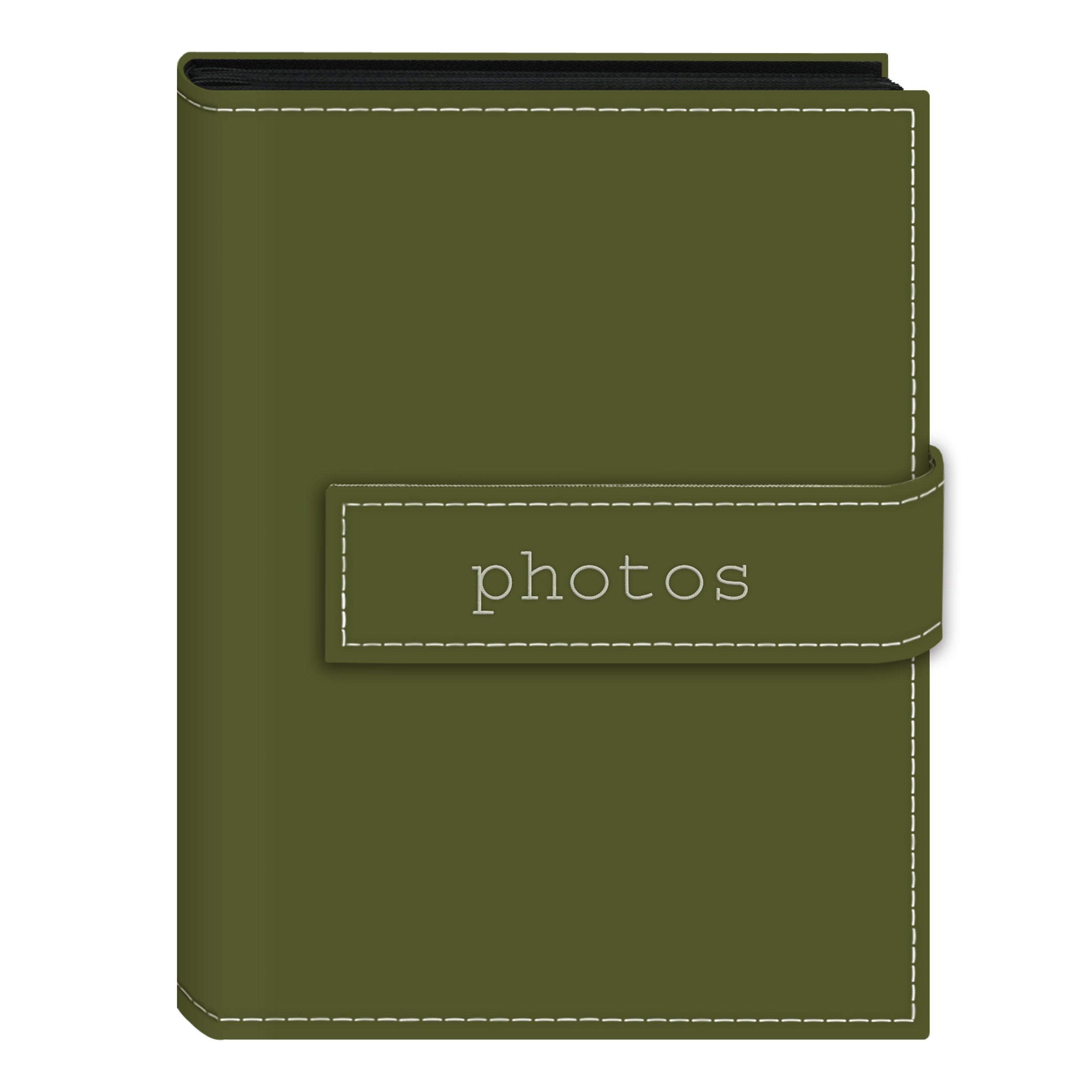 Pioneer Photo Albums EXP-57/SGP 36-Pocket 5 by 7-Inch Embroidered Photos Strap Sewn Leatherette Cover Photo Album, Mini, Sage Gr